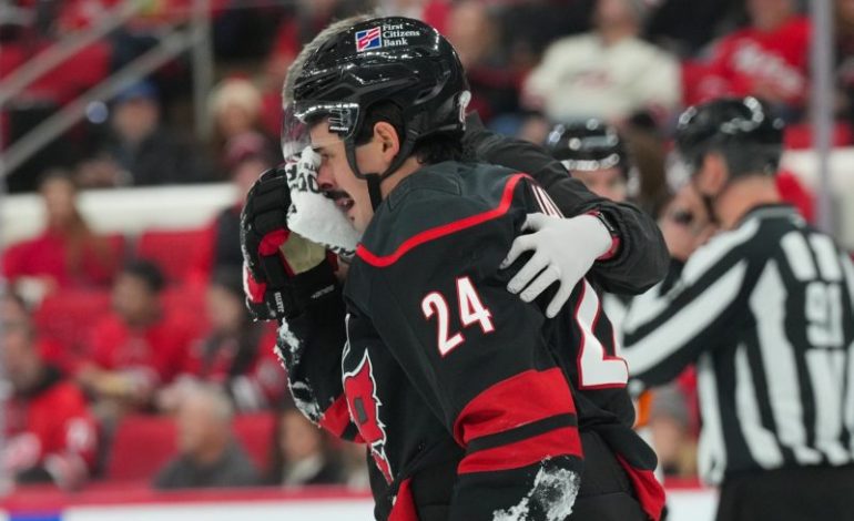  Hurricanes star injured by teammate’s stick in fluke play