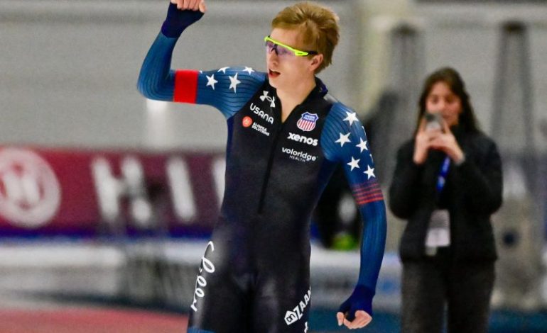  Jordan Stolz continues strong start with two more wins at World Cup